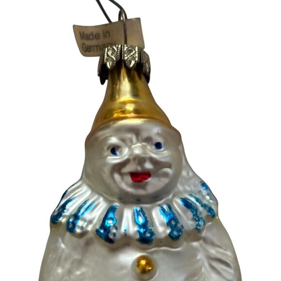 Antique Vintage My Darling Gold Pink Joey Clown German Glass Christmas Ornament - Picture 5 of 6